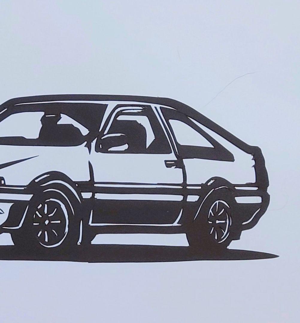 切り絵 トヨタ スプリンタートレノ AE86 ハチロク - 画像 (5)