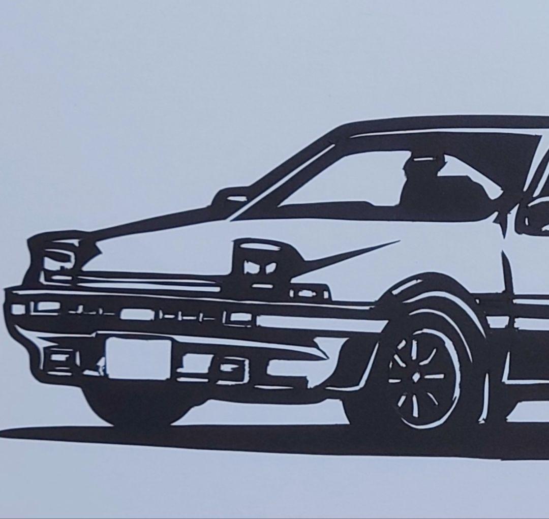 切り絵 トヨタ スプリンタートレノ AE86 ハチロク - 画像 (4)