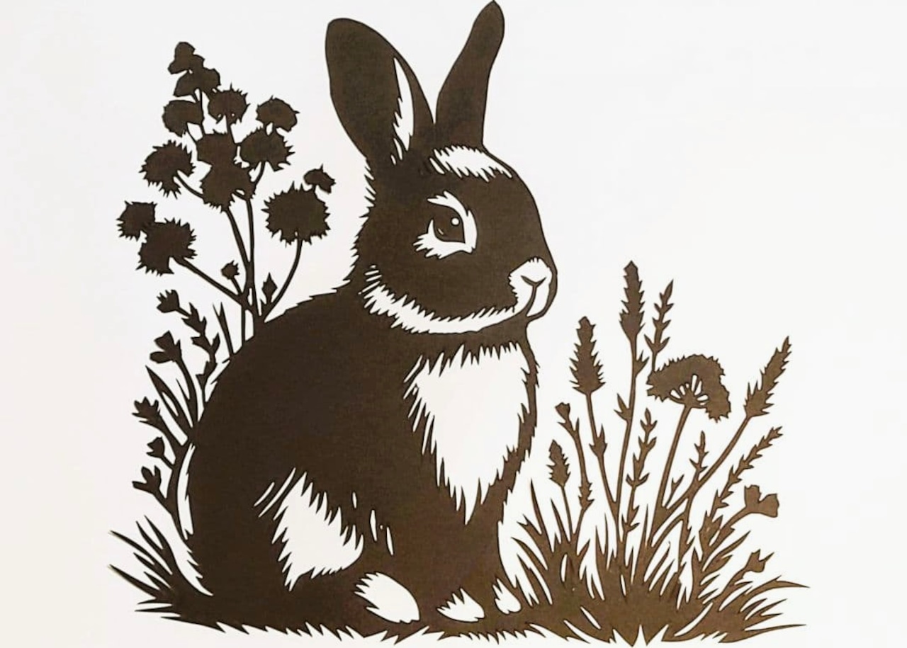 切り絵 ウサギさん - 画像 (2)